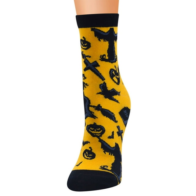 Chaussettes d'Halloween pour Femmes Citrouille Moon Bas Jusqu'aux Genoux