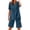 Dark Blue, variant on Linen Short Sets for Women - Short Sleeve Shirts & Wide Leg Shorts Loose fit Casual 2 piece Cotton Linen Sets Outfits Dark Purple XXL
