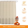thumbnail image 3 of Cream Plaid Shower Curtains for Bathroom, Gingham Checked Minimalist Modern Waterproof Fabric Shower Curtain, Decorative Bathroom Curtain for Bathtub, 72"x72", No Hooks Included, 3 of 9