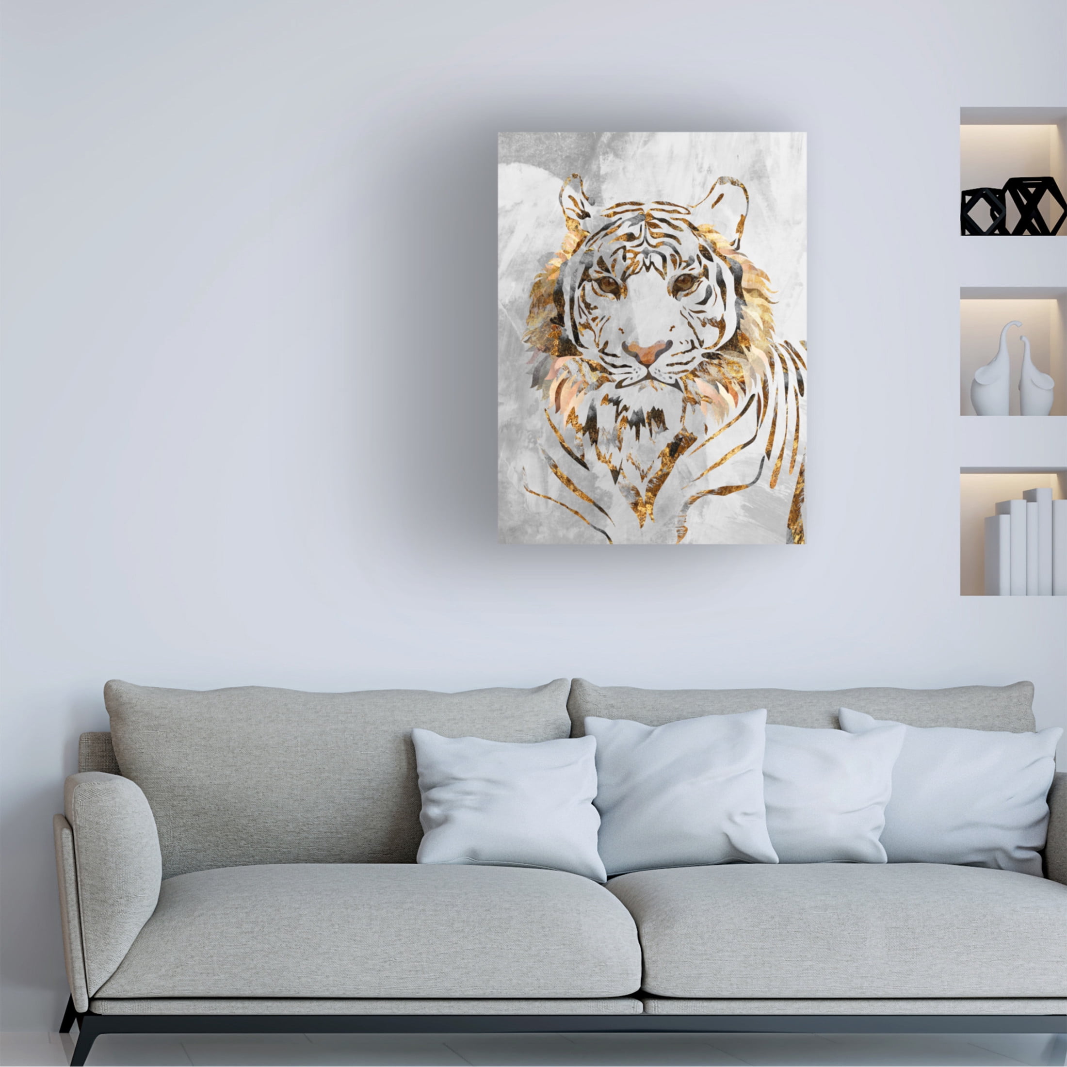 Trademark Fine Art Sarah Manovski Golden Tiger and Concrete Canvas Wall Art