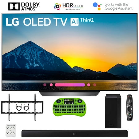LG OLED65B8PUA 65" Class B8 OLED 4K HDR AI Smart TV (2018 Model) Deluxe Bundle