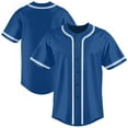 thumbnail image 2 of Men's Royal Baseball Jersey Button Down Shirt Hip Hop Baseball T-Shirt Sportswear, 2 of 5