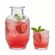 thumbnail image 1 of Jarra de Vidrio con Vaso, Diseño Círculos con Textura en Relieve, Mesa de Noche, Perfecto para Agua, Jugos o Infusiones, Capacidad 577 ml/ 207 ml, 1 of 11