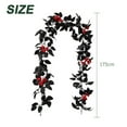 thumbnail image 2 of Artificial Rose Black Vine Fall Maple Leaf Garland Hanging Black Fall Leaves Vine Artificial Flower Silk Vine Autumn Harvest Thanksgiving Halloween Decoration Home Outdoor Indoor, 2 of 5