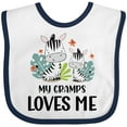 thumbnail image 3 of Inktastic Zebra My Gramps Loves Me Boys or Girls Baby Bib, 3 of 4