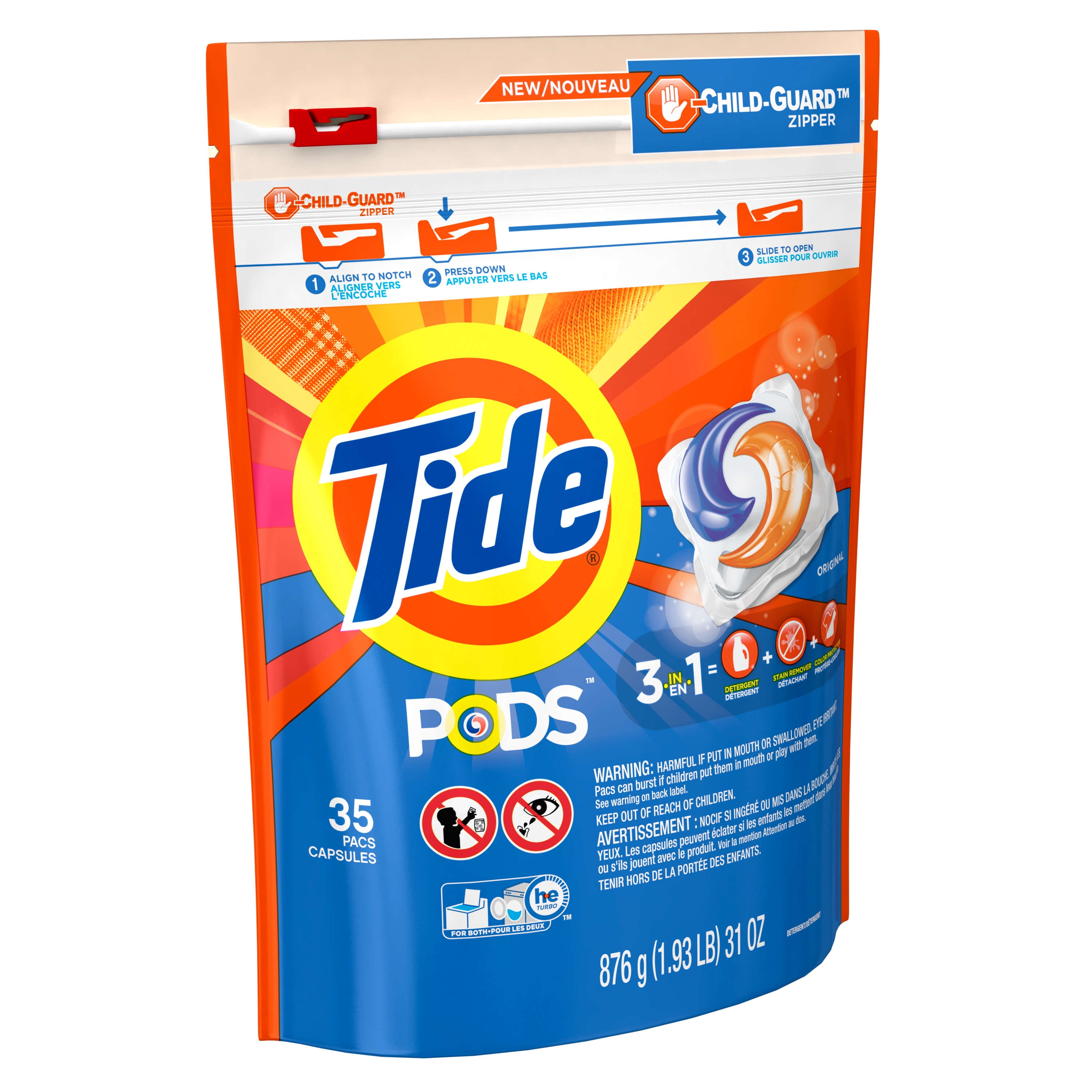 Tide PODS Original Scent HE Turbo Laundry Detergent Pacs, 35 count