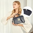 thumbnail image 6 of 2 Pcs 2 Sizes Purse Organizer Insert Makeup Storage Bag Small Items Storing Purse Middle Size Felt Bag Compatible for Most Handbag Tote Bag Inner Pocket Insert Black, 6 of 7