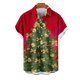 thumbnail image 2 of Mens Manga Corta Botón Abajo Camisas, Cuello de Vuelta Navidad Impresa Blusa, Top de Moda Casual, 2 of 3
