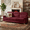 Burgundy, variant on CKEASEAN 82" Velvet Upholstered Cloud Sofa, Modern 3-Seater Deep Seat Couch with Nailhead Trim and Curved Armrests, Iron Frame & Sturdy Solid Wood, Comfy Compress Couches for Living Room, Apartment