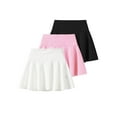thumbnail image 6 of Fdqin Girls Skirts 3pcs Elastic High Waisted Tennis Skirts Kids Athletic Running Flowy Mini Skirt Pink White Black 7-8 Years, 6 of 8