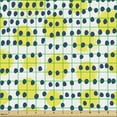 thumbnail image 2 of Abstract Upholstery Fabric by the Yard, Paintbrush Style Circles and Oval Color Blots Artist Polka Dots Pattern, Decorative Fabric for DIY and Home Accents, Yellow and Night Blue by Ambesonne, 2 of 5