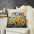thumbnail image 2 of JRXY Watercolor Yellow Sunflowers Blue Pickup Truck Summer Home Sofa Chair Bed Decoration Lumbar Pillowcase Decorative Throw Pillow Cover Case 20x20in, 2 of 5