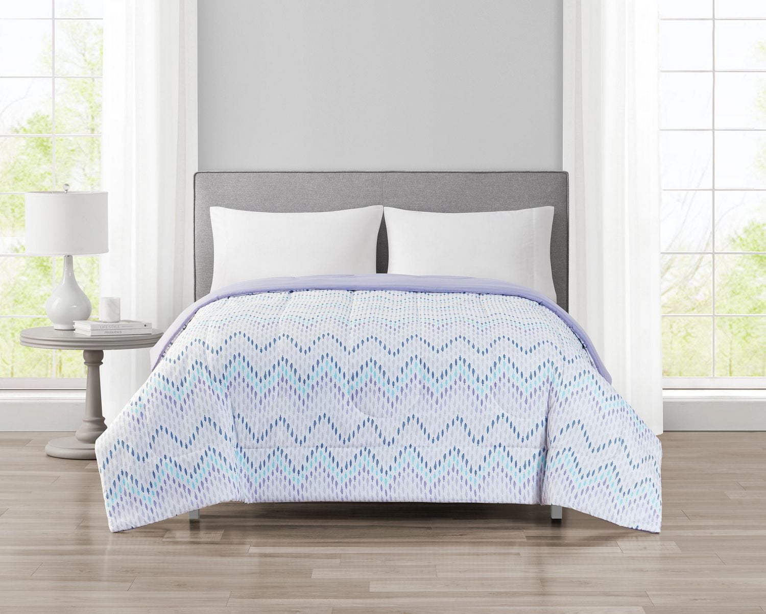 Mainstays Triss Lilac Chevron Comforter Twin, 1 piece