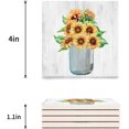 thumbnail image 3 of POGLIP Sunflowers Set of 4 Coaster for Drinks, Absorbent Ceramic Stone Coasters Cup Mat with Cork Base for Home Kitchen Room Coffee Table Bar Decor, 3 of 4