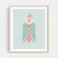 thumbnail image 2 of Art Deco lady in a green coat - Illustration Art Deco Vintage Fashion Geometric Pastel Whimsical Minimalist Unframed Wall Art Print 20 x 24 inches, 2 of 13