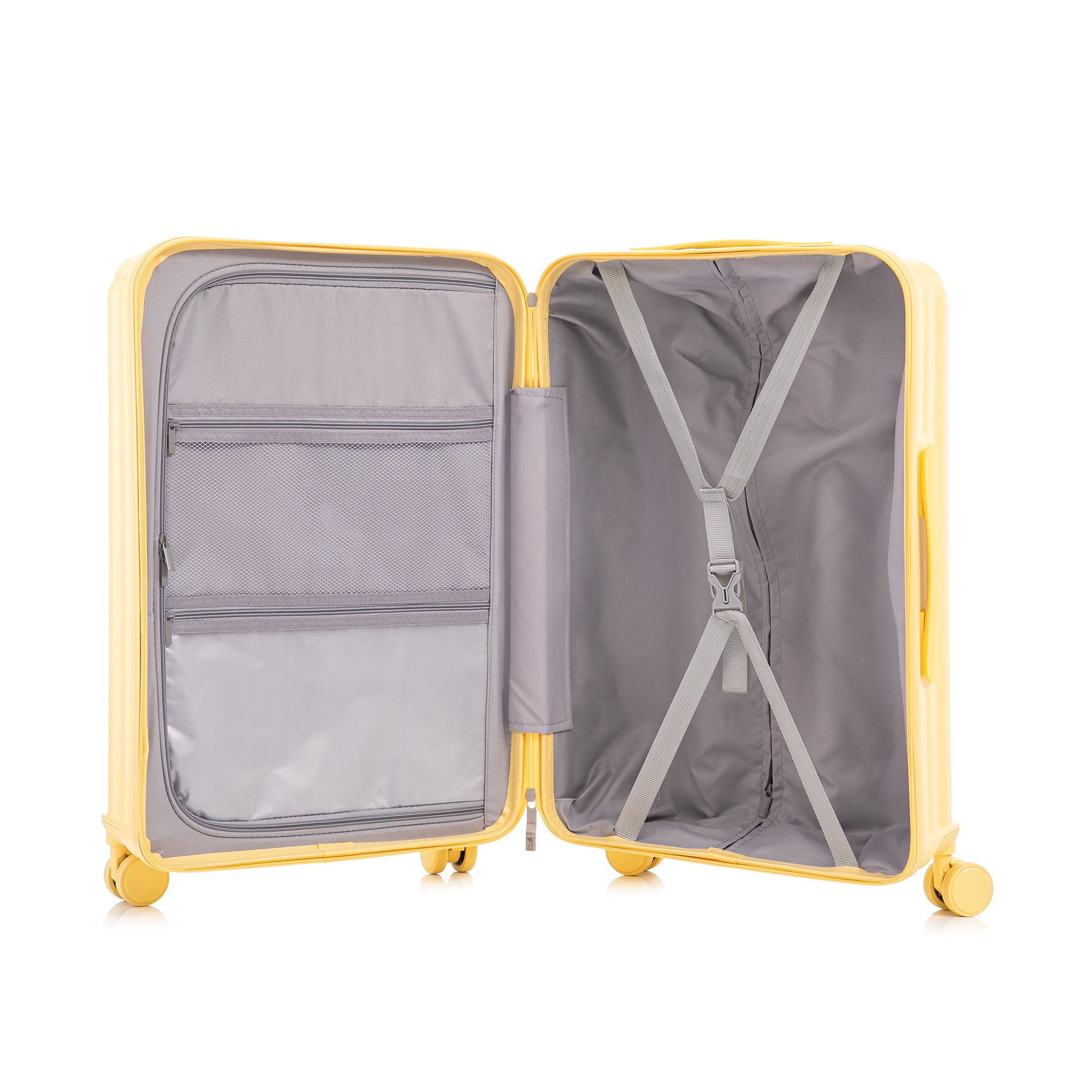 ABS Spinner Wheel Luggage Sets, Carry on Suitcase, with Cup Holder & USB Port & Phone Holder (20/24/28)