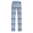 thumbnail image 4 of Lenpel Women's Pajama Pants Plaid Plus Size High Rise Elastic Waist Wide Leg Lounge Trousers Comfy Pj Bottoms, 4 of 4