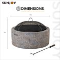 thumbnail image 3 of Sunjoy Outdoor Stone Wood Burning Fire Pits with Steel Mesh Spark Screen and Fire Poker, 26 in. Fire Pit for Outside, Large Bonfire for Patio and Backyard,, 3 of 10