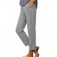 thumbnail image 4 of Nestiefly Women's Golf Pants with Pockets Casual Straight Leg High Waisted Sweatpants Lounge Beach Vacation Travel Pants with Pockets Gray S, 4 of 7