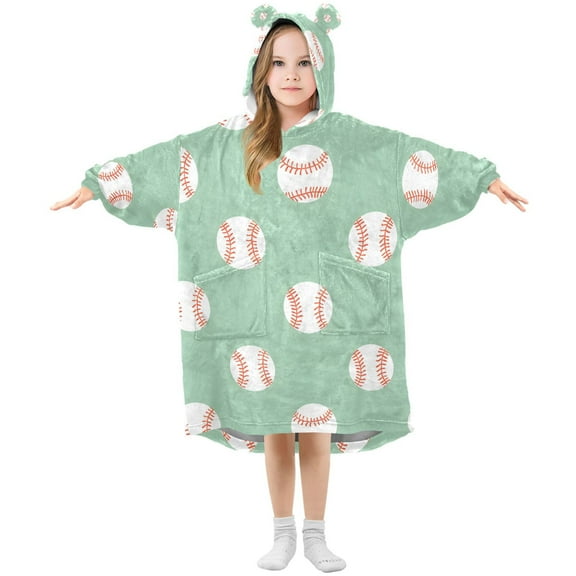 joogoo Wearable Blanket Hoodie for Baseballs-z1 Oversized Sherpa Hooded 3-14 YR M