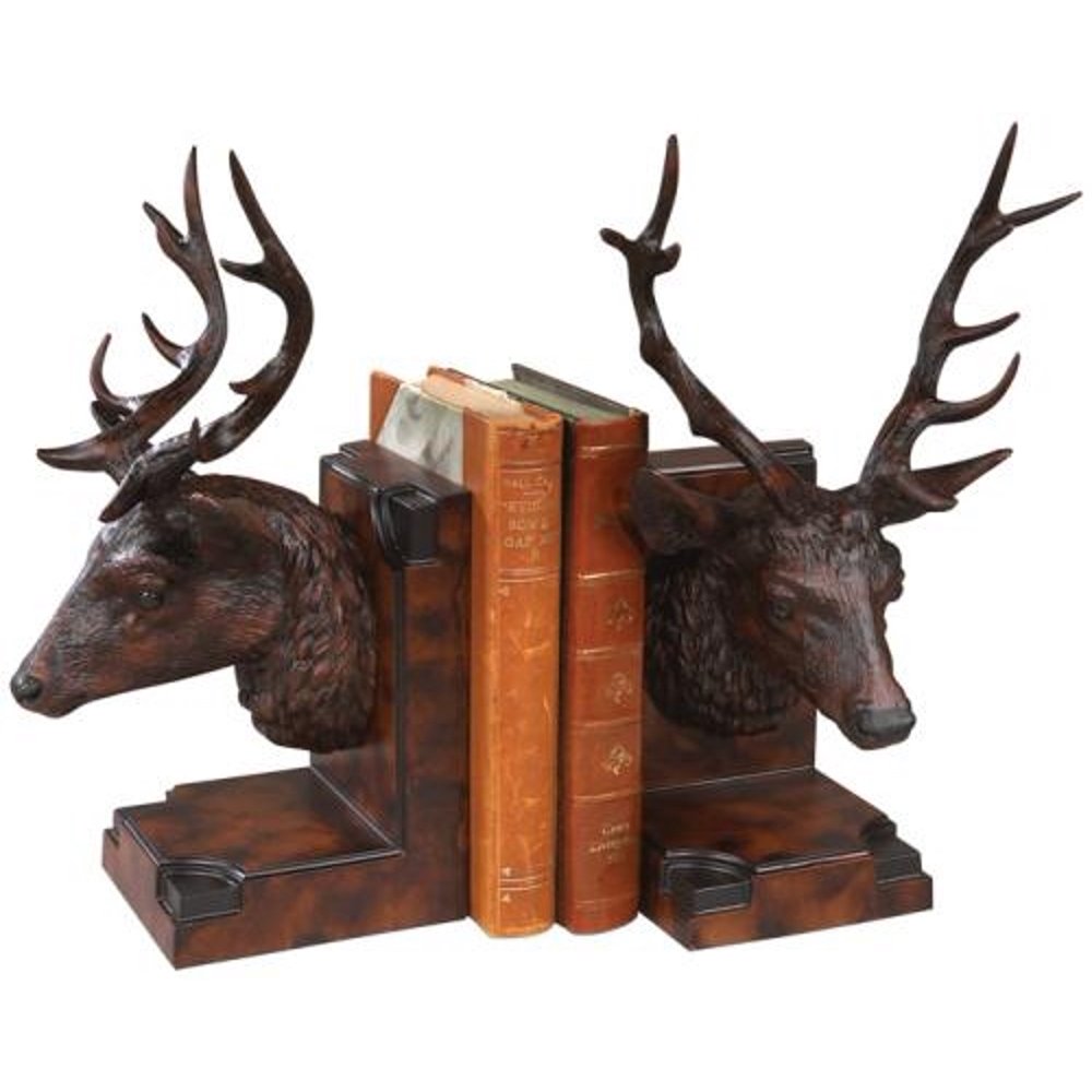 Bookends Bookend MOUNTAIN Rustic Stag Head Deer Resin New HandCast
