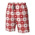thumbnail image 4 of Zufioo Red Plaid Daisy for Men's Casual Beach Shorts, Sports Fitness Quick-drying Drawstring Shorts with Pockets for Home Wear-Small, 4 of 6
