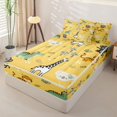 thumbnail image 2 of Castle Fairy Cartoon Jungle Animal Zipper Twin Comforter Sets with Fitted Sheet and 2 Pillowcases,Monkey Zebra Giraffe Zipper Bedding Set,Mustard Yellow Green,Reversible,4-Piece, 2 of 6
