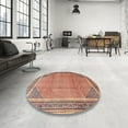 thumbnail image 4 of Ahgly Company Machine Washable Indoor Square Traditional Tangerine Pink Area Rugs, 10' Square, 4 of 7