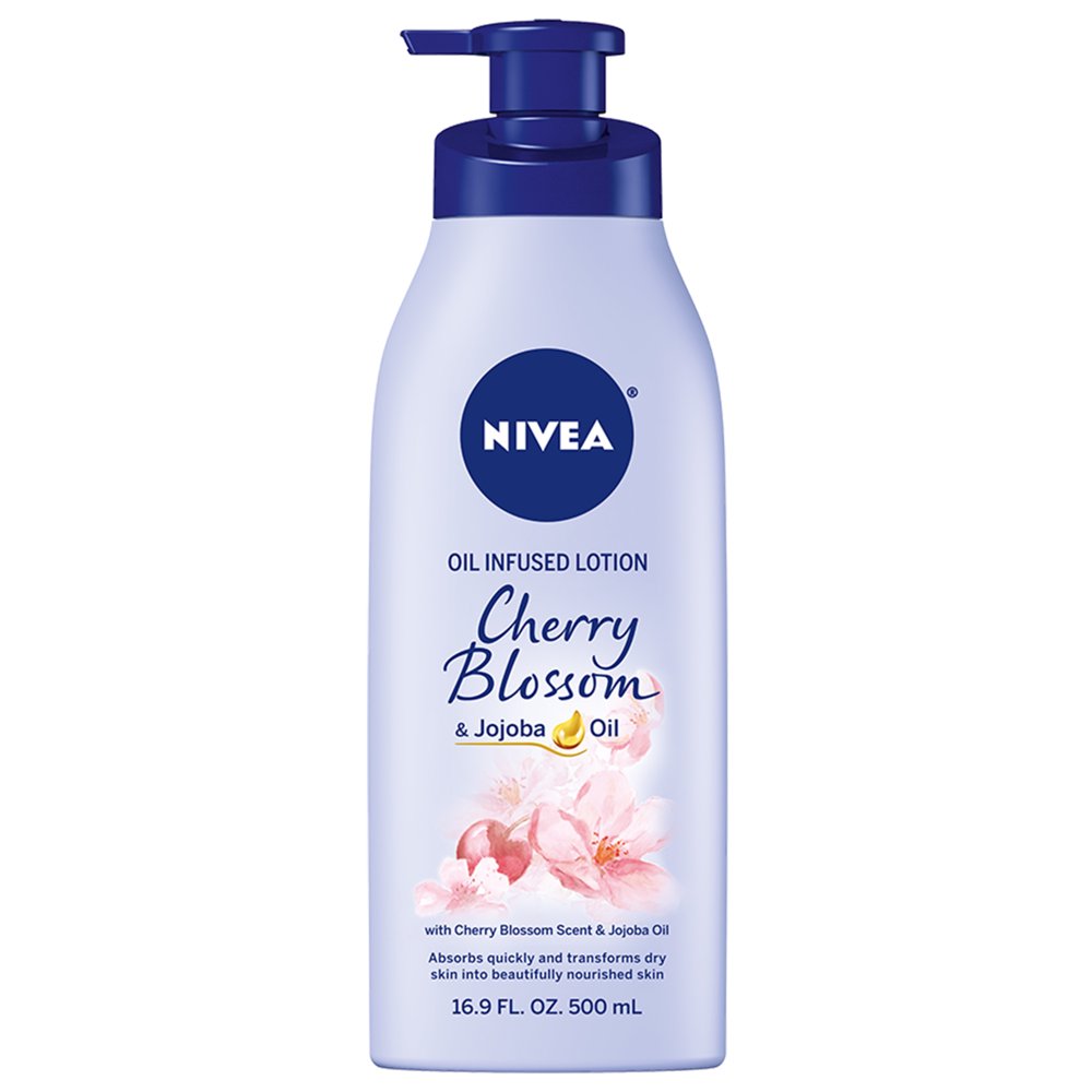 NIVEA Cherry Blossom and Jojoba Oil Infused Body Lotion, 16.9 fl. Oz