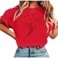 thumbnail image 2 of Xuyuer Valentines Shirts for Women Love Heart Tshirt Cute Graphic Tee Tops Women's Printed Round Neck Short Sleeved Casual T-shirt Short Sleeved Top Short Sleeve Valentines, 2 of 5
