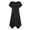 Black, variant on Irregular Hemline Midi Dress for Women Casual Short Sleeve A-Line Dress with Round Neck,Side Pockets,and Stretchy Fabric for Everyday Casual Style