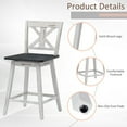 thumbnail image 5 of Gymax 4PCS Swivel Bar Stools w/ Footrest Counter Height Chairs for Home White, 5 of 5