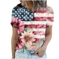 thumbnail image 7 of asdoklhq Fourth Of July Shirts for Women Oversized Tshirts Women's Casual and Fashionable Printed T-shirt with Round Neck and Short Sleeved Pink L, 7 of 7