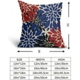 thumbnail image 5 of 4th of July Patriotic Pillow Covers 18x18 Set of 2 Red Navy Blue Black Dahlia Floral Decorative Outdoor Pillowcases Modern Art Flower Farmhouse Throw Cushion Case Decor for Couch Sofa Bed, 5 of 6