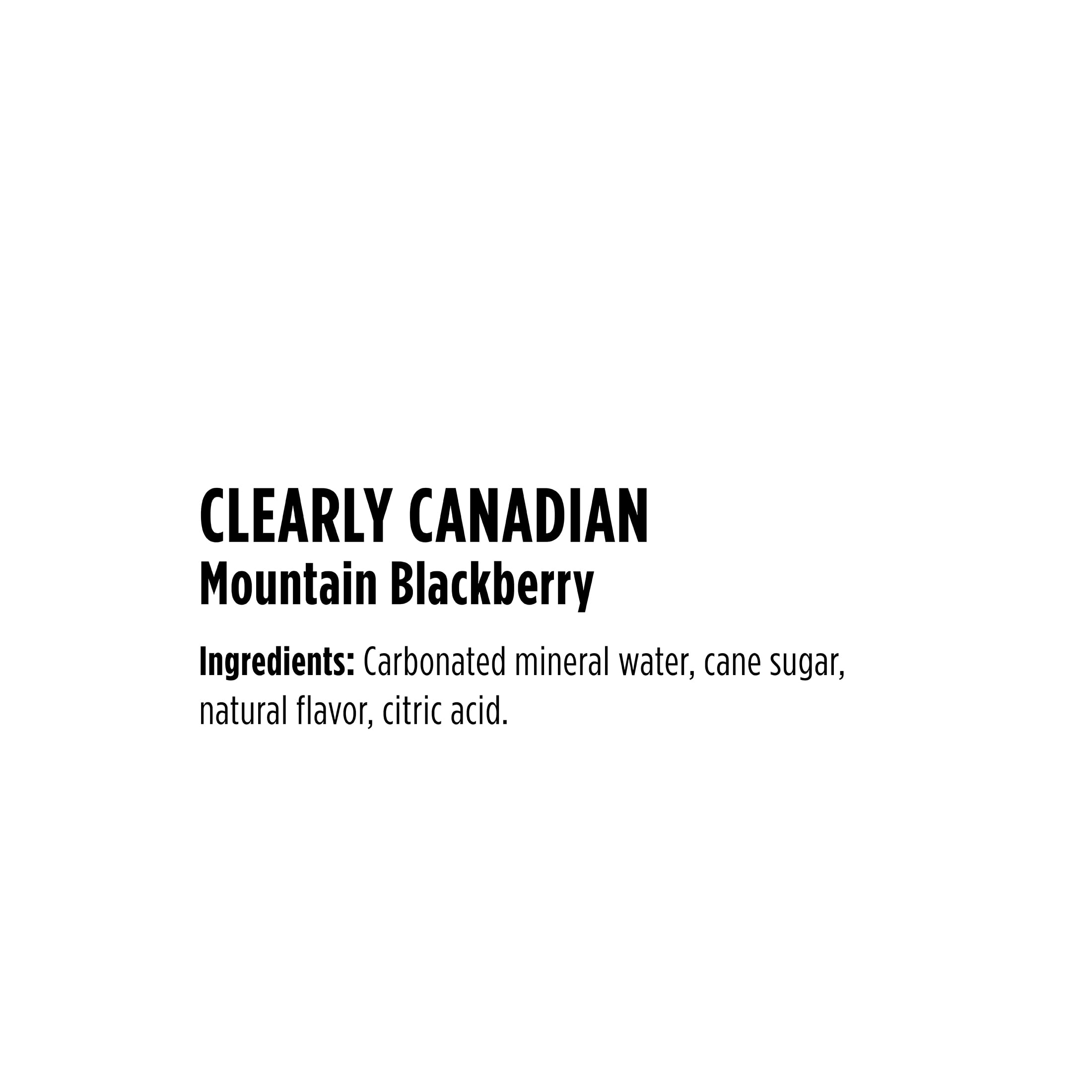 Clearly Canadian Mountain Blackberry Sparkling water, 24-Pack, 12 oz Cans