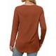 thumbnail image 4 of Camisa de Larga con Cuello Redondo para Mujer, Básica, Holgada, Informal Rojo Ladrillo XXL, 4 of 5
