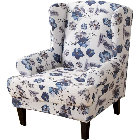 2PCS Arm Chair Cover Tub Armchair Chair Wing Back Chair Cover Stretch Slip Cover(Wing Chair Slipcover,Orchid)