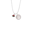 thumbnail image 2 of Delight Jewelry Silvertone Mini Enamel Watermelon Slice To the World You are a Mother Locket Necklace, 2 of 4