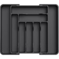 thumbnail image 1 of Organizador de cajones para cubiertos Lifewit, expandible, negro, 1 of 9