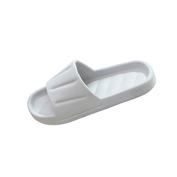 Wensltd Women Open Toe Slippers Flat Slide Soft Sole Lightweight Wide Width Daily Outdoor Walking Slippers Gray