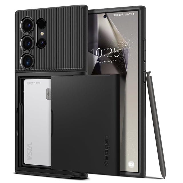 Funda Spigen Slim Armor CS para Galaxy S24 Ultra, color negro