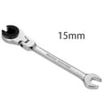 thumbnail image 2 of SEIWEI Ratchet Open End Flare Nut Wrench 15mm Double Open-End Spanner Kit Chrome Vanadium Steel Silver, 2 of 8