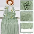 thumbnail image 6 of 6 Pack Sage Green Cheesecloth Table Runners 35 x 120 Inch (10FT) – Boho Rustic Gauze Table Decor, Semi-Sheer Fabric Runner for Wedding, Baby Shower, Birthday Party & Event Decorations, 6 of 6