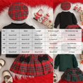 thumbnail image 7 of Mnyotv Girls Christmas Outfits Long Sleeve Tops Bow Plaid Skirts and Matching Hats 3Pcs Sets Fall Clothes for Girl Size 2-3Y, 7 of 7