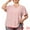 Pink, variant on Unique Bargains Women's Plus Size V Neck Button Short Sleeve Floral Shirts 3X Red