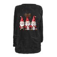thumbnail image 5 of Feancey Christmas Loungewear for Women Fuzzy Fleece Pajama Tops Cute Gnomes Printed Graphic Sweatshirts Oversized Casual Pullovers with Pockets Black 3XL, 5 of 5