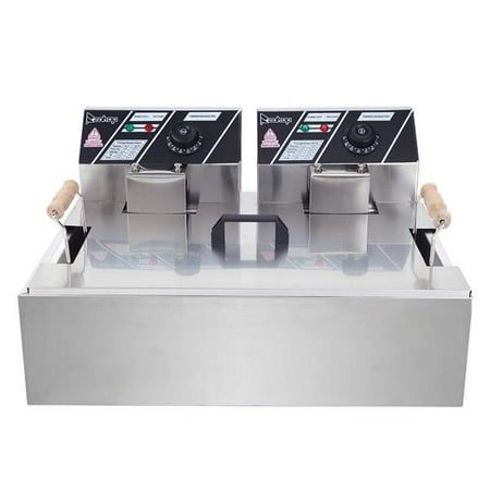 ZOKOP Eh83O 110V Oil Consumption 12.7Qt/12L Oil Pan Total Capacity 23.26Qt/22L Stainless Steel Large Single-Cylinder Electric Fryer 5000W Max