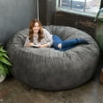 thumbnail image 4 of Jaxx  Gigantic Mega Saxx Bean Bag Chair and Lounger For Adults Padded Microvelvet - Pewter Large, 4 of 5