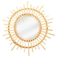 thumbnail image 1 of Miangastore Rattan Flower Circular Mirror Wall Mounted Hanging Bathroom Dressing Makeup Mirror Decor, 1 of 8