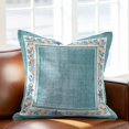 thumbnail image 2 of Throw Pillow Covers, Teal Green Coastal Decorative Throw Pillow Covers 18x18 Inch, Vintage Summer Beach Coral Shell Starfish Square Linen Pillow Cases for Couch/Living Room/Sofa, 2 of 9